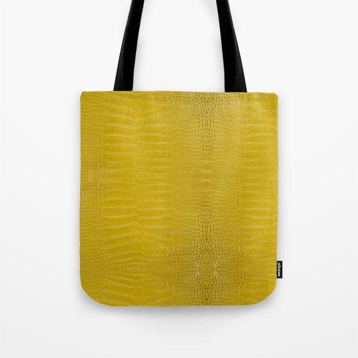 Genuine Leather Mustard Bag With Alligator Pattern Handbag 