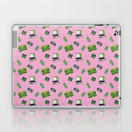 Fancy pink and green pattern design, retro technology Laptop Skin