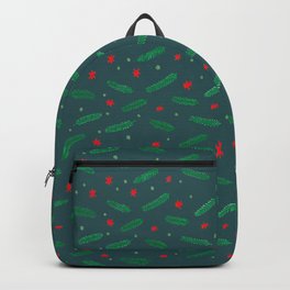 Christmas branches and stars - green Backpack