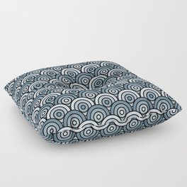 Geometric Circles Pattern (slate blue) Floor Pillow