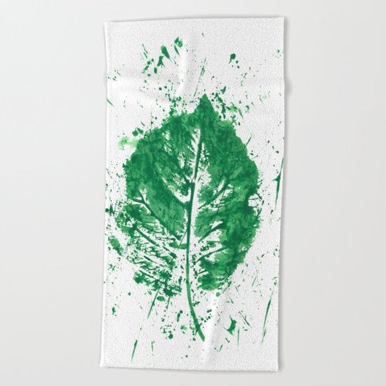 Leave Splatter Beach Towel