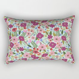Mint Garden Rectangular Pillow