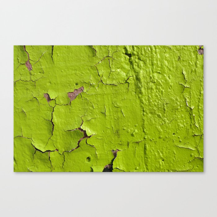 Green, yellow painted wall Canvas Print