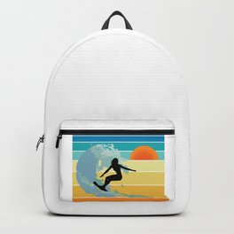 Surfer Girl At Sunset  Backpack
