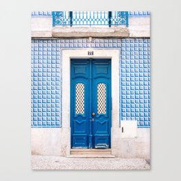 The blue door of Lisbon | Portugal fine art travel photography print Canvas Print