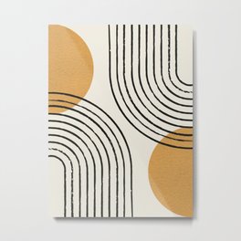 Sun Arch Double - Gold Metal Print | Pattern, Trendy, Contemporary, Black, Gold, Midcenturymodern, Rainbow, Sun, Abstract, Modernclassic 