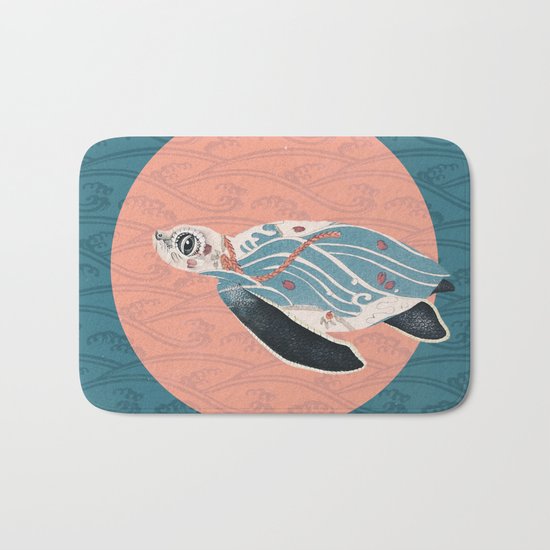 Sea Turtle Polka Bath Mat