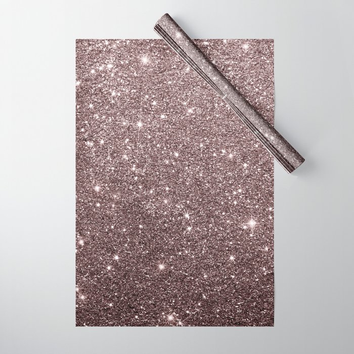 Modern mauve burgundy rose gold glitter Wrapping Paper by Pink