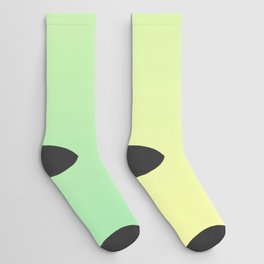 gradient square_pastel yellow _ mint Socks