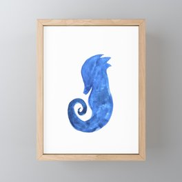 Watercolor seahorse Framed Mini Art Print