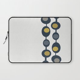 Retro Mid Century Baubles in Navy Blue, Grey and Mustard Yellow Laptop Sleeve