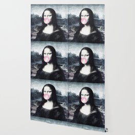 Mona Lisa Blowing Bubblegum Bubbles Wallpaper By Underdott Society6