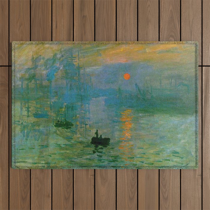 Claude Monet Impression Sunrise 1872 Outdoor Rug