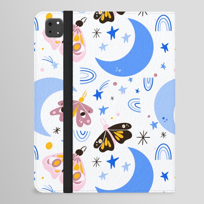 Moths and Moons - Blue & Pink iPad Folio Case