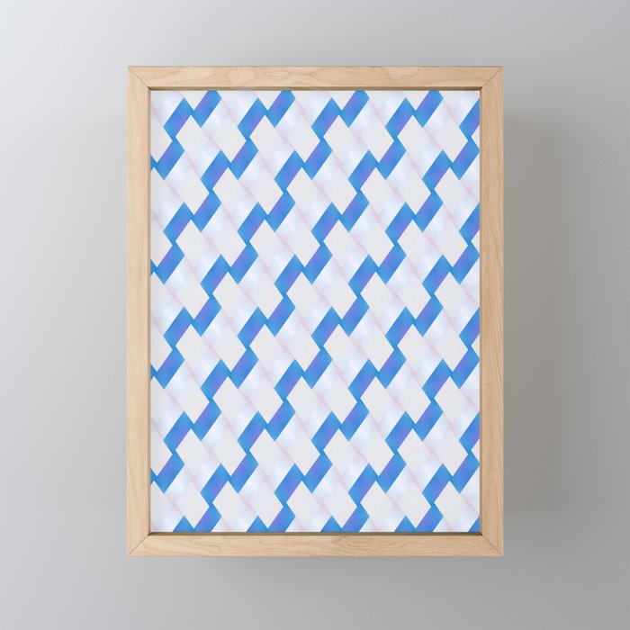 Magic Patterns Blue and White Framed Mini Art Print