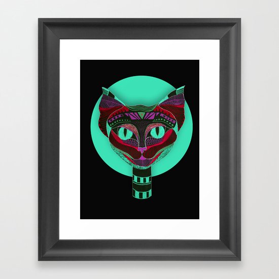 Black CAT- Black Framed Art Print