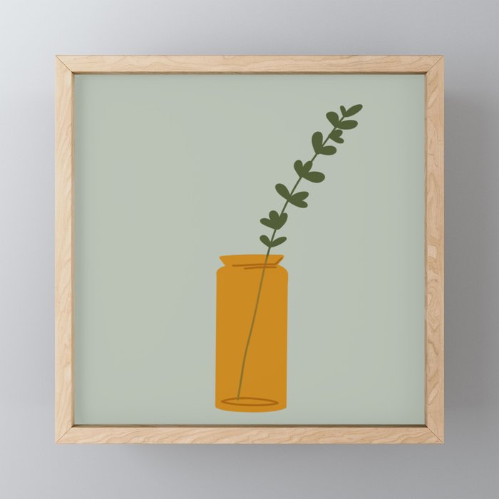 Vase no. 19 with Amber Glass  Framed Mini Art Print