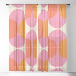 Capsule Sixties Sheer Curtain | Color, Digital, Vintage, 60S, Orange, Graphicdesign, Abstract, Modern, Colorful, Geometric 