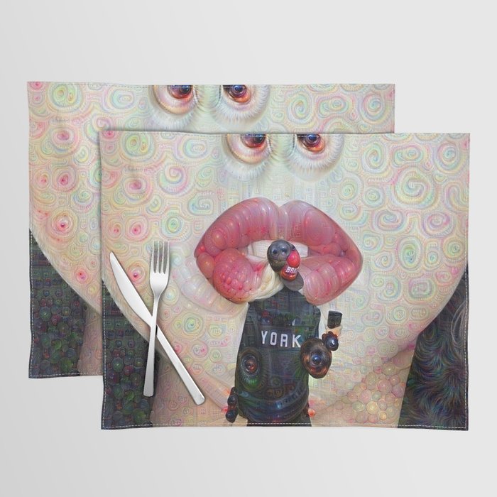 Kissing your face with my beautiful lips Placemat