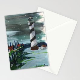 Holiday Light House Stationery Card