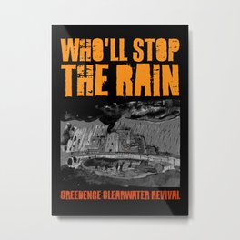 Who'll Stop The Rain Metal Print | Graphicdesign, Illustration, Autumn, Retro, Ink, Abstract, Cartoon, Stormcloud, Fun, Rain 