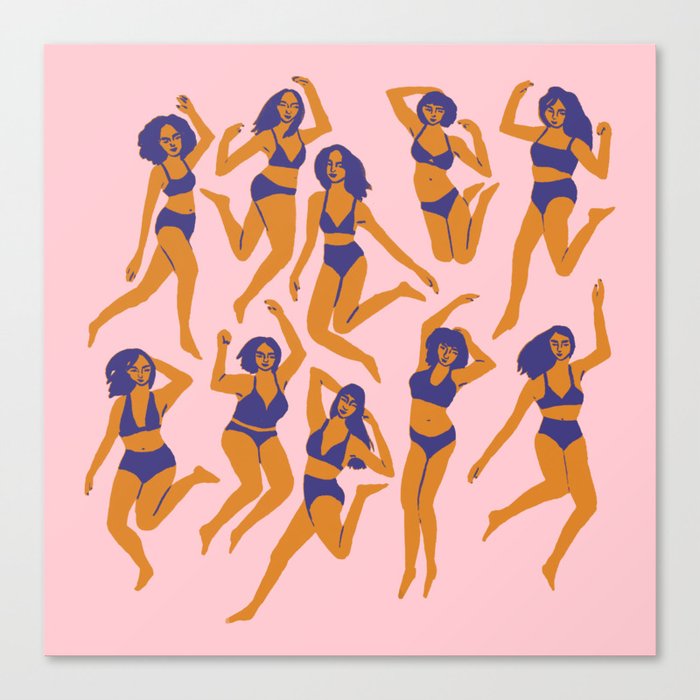 Underwear Dancing - Pink Canvas Print
