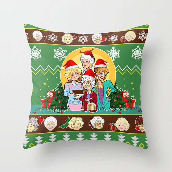 Green golden girls christmas - amazing gift idea Throw Pillow