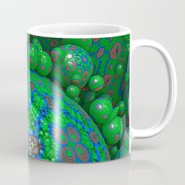 Combustion Fractal Art Coffee Mug | Eclectic, Creative, Pattern, Fractal, Balls, Orbs, Energy, Motion, Trendy, Bright 