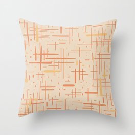 Mid-Century Modern Kinetikos Pattern in Soft Muted Orange Tones Throw Pillow