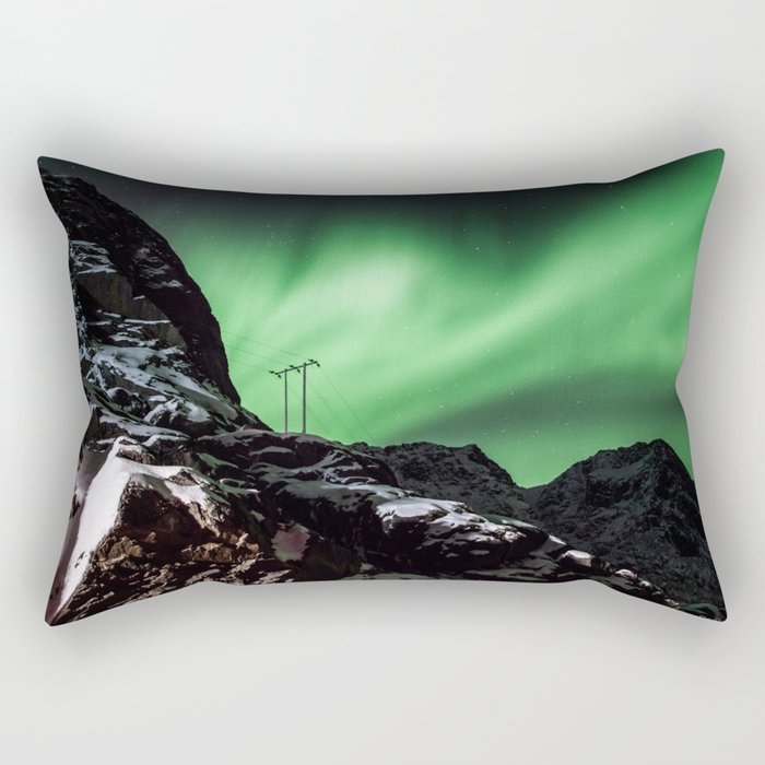 Aurora in Lofoten, Norway (II) Rectangular Pillow