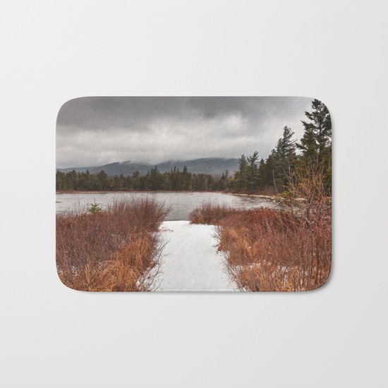 Winter Lily Pond Bath Mat