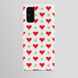 heart and star 3 - green star and red heart Android Case