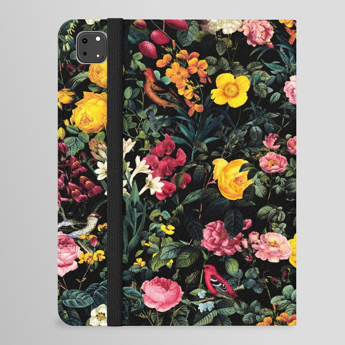 Floral and Birds Pattern iPad Folio Case