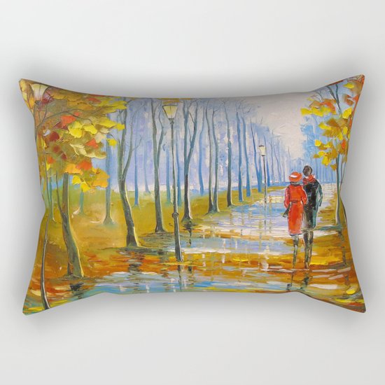 A walk in the Park after the rain Rectangular Pillow
