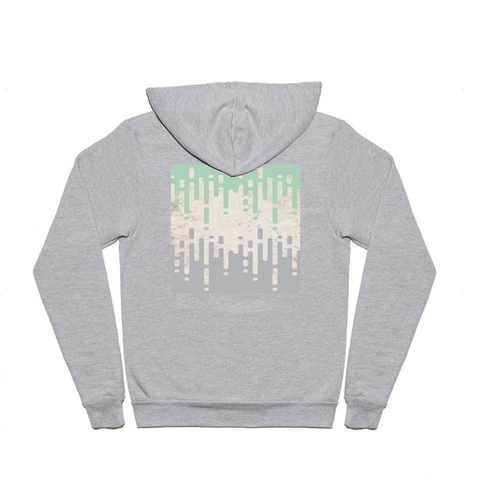 Marble and Geometric Diamond Drips, in Grey and Mint Hoody