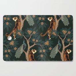 Vintage tiger and peacock Cutting Board