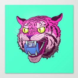 Floppy Disk Tiger Canvas Print