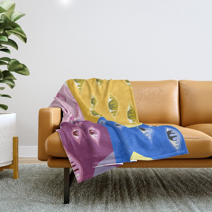 The crying eyes patchwork 4 Throw Blanket