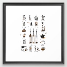 Coffee Brewing Methods Framed Art Print