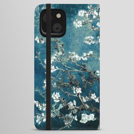 Van Gogh Almond Blossoms : Dark Teal iPhone Wallet Case