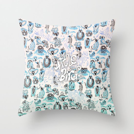 little birds Throw Pillow