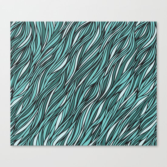Cyan wave pattern Canvas Print