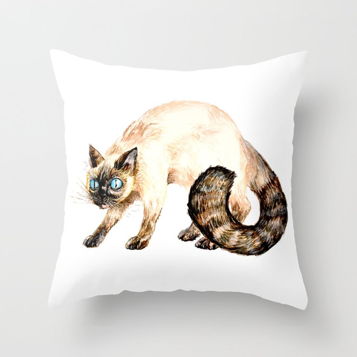 Scaredy Cat Throw Pillow