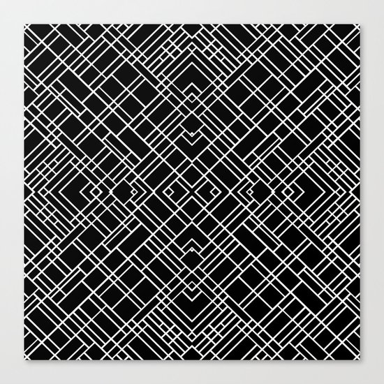 Map Outline 45 R Black Canvas Print
