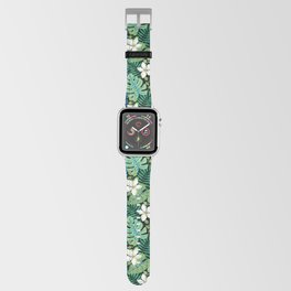 Tropical White Flowers Apple Watch Band