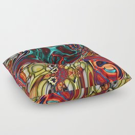 Colorful Psychedelic Acrylic Pour Floor Pillow