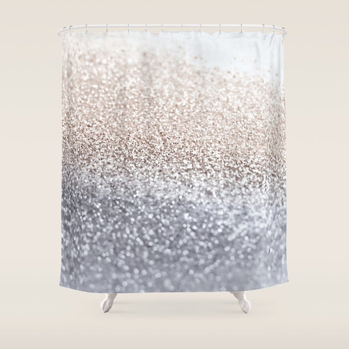 SILVER GLITTER Shower Curtain by Monika Strigel Society6
