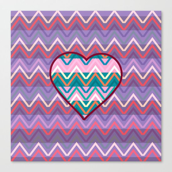 Heart chevron Canvas Print