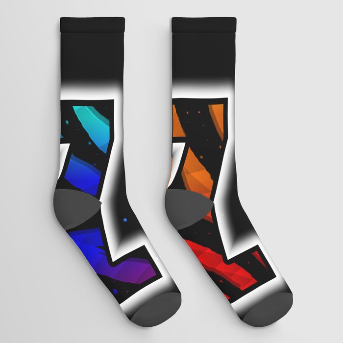 Light Spectrum Letter Z Socks