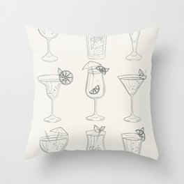 Summer Cocktails 10 Throw Pillow